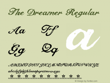 The Dreamer Regular Version 1.000 Font Sample