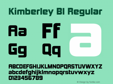 Kimberley Bl Regular Version 4.001 Font Sample