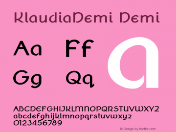 KlaudiaDemi Demi Version 1.02 Font Sample