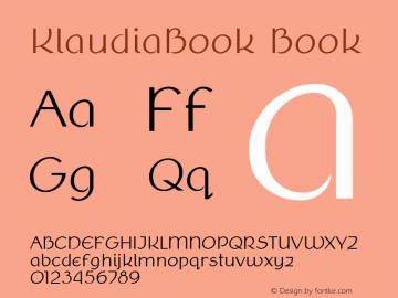 KlaudiaBook Book Version 1.02 Font Sample