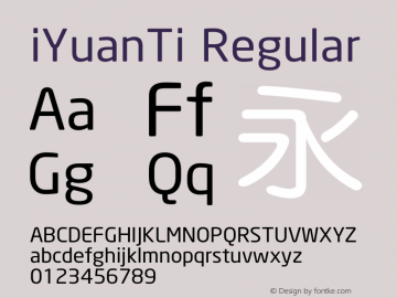 iYuanTi Regular Version X.X Font Sample