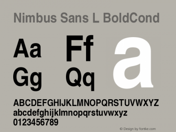 Nimbus Sans L BoldCond Version 1.06图片样张