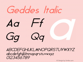 Geddes Italic Version 1.30 March 28, 2013图片样张