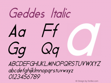 Geddes Italic Version 1.20 April 1, 2015图片样张