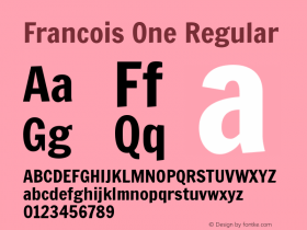 Francois One Regular Version 1.000 Font Sample