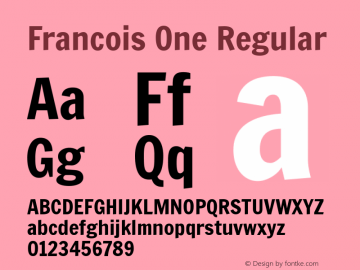 Francois One Regular Version 1.000图片样张