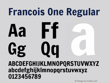 Francois One Regular Version 1.000图片样张