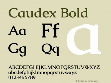 Caudex Bold Version 1.01 Font Sample