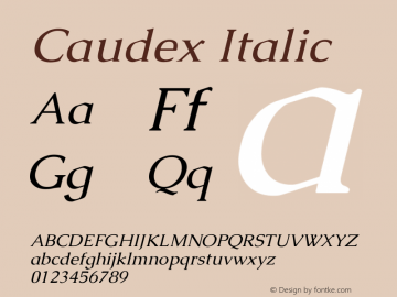 Caudex Italic Version 1.01图片样张