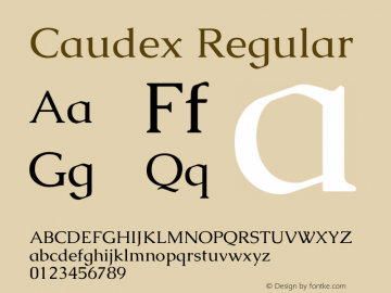 Caudex Regular Version 1.01 Font Sample