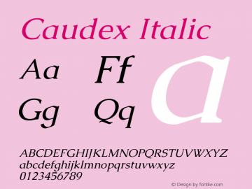 Caudex Italic Version 1.04图片样张