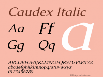 Caudex Italic Version 1.01 Font Sample