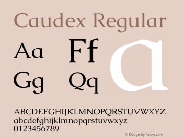 Caudex Regular Version 1.04 Font Sample