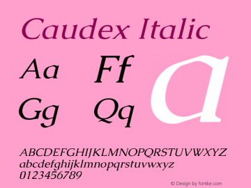 Caudex Italic Version 1.04图片样张