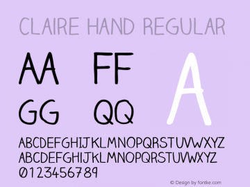 Claire Hand Regular Version 001.001图片样张