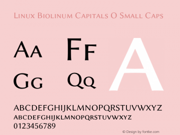 Linux Biolinum Capitals O Small Caps Version 1.0.4图片样张