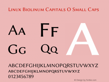 Linux Biolinum Capitals O Small Caps Version 1.0.4图片样张