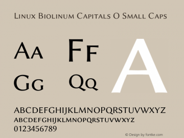 Linux Biolinum Capitals O Small Caps Version 1.1.0图片样张