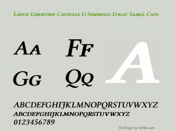 Linux Libertine Capitals O Semibold Italic Samll Caps Version 5.1.1 Font Sample