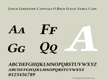 Linux Libertine Capitals O Bold Italic Samll Caps Version 5.1.3图片样张