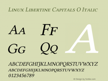 Linux Libertine Capitals O Italic Version 5.1.3图片样张