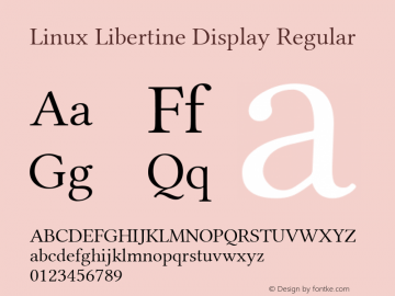 Linux Libertine Display Regular Version 5.1.3 ; ttfautohint (v0.9)图片样张
