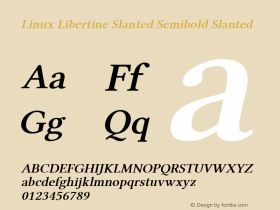 Linux Libertine Slanted Semibold Slanted Version 5.0.0图片样张