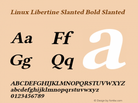 Linux Libertine Slanted Bold Slanted Version 5.0.0图片样张