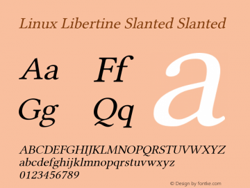 Linux Libertine Slanted Slanted Version 5.1.0 Font Sample