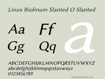 Linux Biolinum Slanted O Slanted Version 1.1.0图片样张