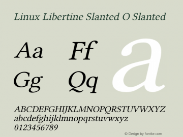 Linux Libertine Slanted O Slanted Version 5.1.2图片样张