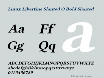 Linux Libertine Slanted O Bold Slanted Version 5.0.3图片样张