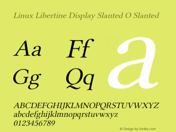 Linux Libertine Display Slanted O Slanted Version 5.0.9图片样张