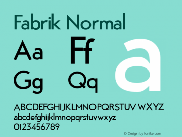 Fabrik Normal Version Version 1.5 (20.02.2 Font Sample