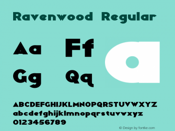 Ravenwood Regular Version 1.10 October 26, 2013图片样张