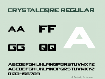 CRYSTALCORE Regular Version 1.00 September 6, 2010, initial release Font Sample