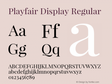 Playfair Display Regular Version 1.004;PS 001.004;hotconv 1.0.70;makeotf.lib2.5.58329 Font Sample