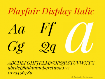 Playfair Display Italic Version 1.004;PS 001.004;hotconv 1.0.70;makeotf.lib2.5.58329; ttfautohint (v0.96) -l 42 -r 42 -G 200 -x 14 -w 