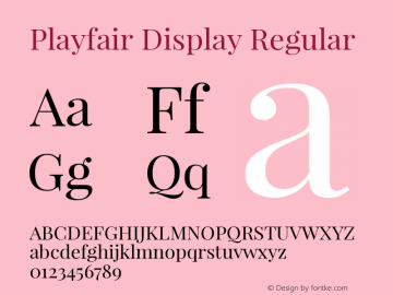 Playfair Display Regular Version 1.002;PS 001.002;hotconv 1.0.70;makeotf.lib2.5.58329; ttfautohint (v0.93) -l 42 -r 42 -G 200 -x 14 -w 