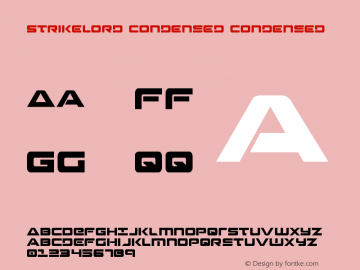 Strikelord Condensed Condensed 001.000 Font Sample