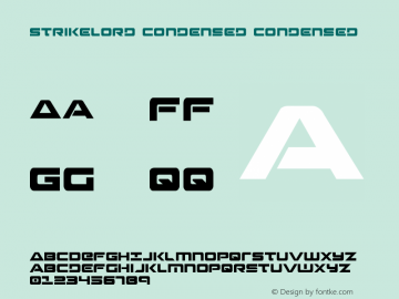 Strikelord Condensed Condensed 001.000 Font Sample