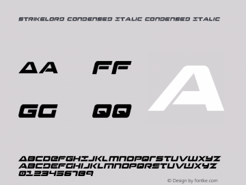 Strikelord Condensed Italic Condensed Italic 001.000图片样张