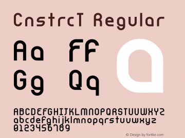 CnstrcT Regular Version 1.0 Font Sample