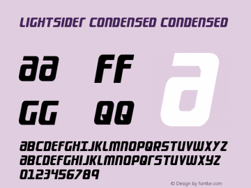 Lightsider Condensed Condensed 001.000 Font Sample