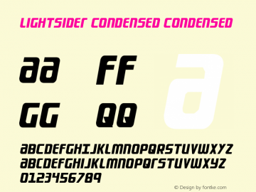Lightsider Condensed Condensed 001.000 Font Sample