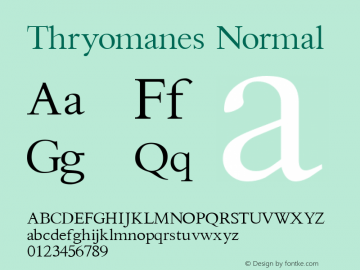 Thryomanes Normal Macromedia Fontographer 4.1 7/14/99图片样张