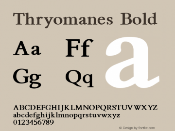 Thryomanes Bold Macromedia Fontographer 4.1 2/16/2002图片样张