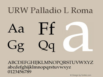URW Palladio L Roma Version 001.005 Font Sample