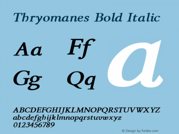 Thryomanes Bold Italic Macromedia Fontographer 4.1 9/15/2003图片样张