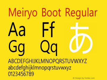 Meiryo Boot Regular Version 1.29 Font Sample